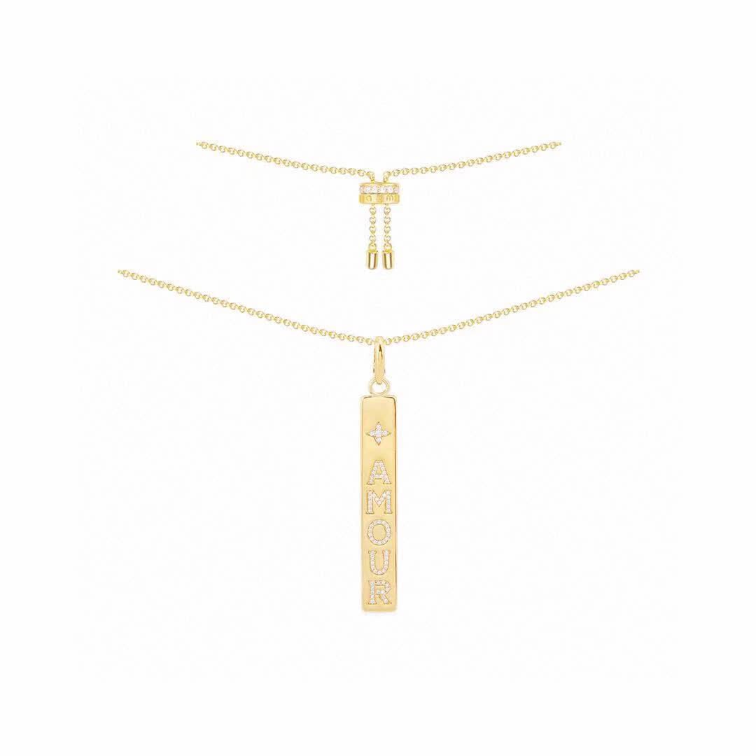 APM Monaco Amour Bar Pendant Necklace